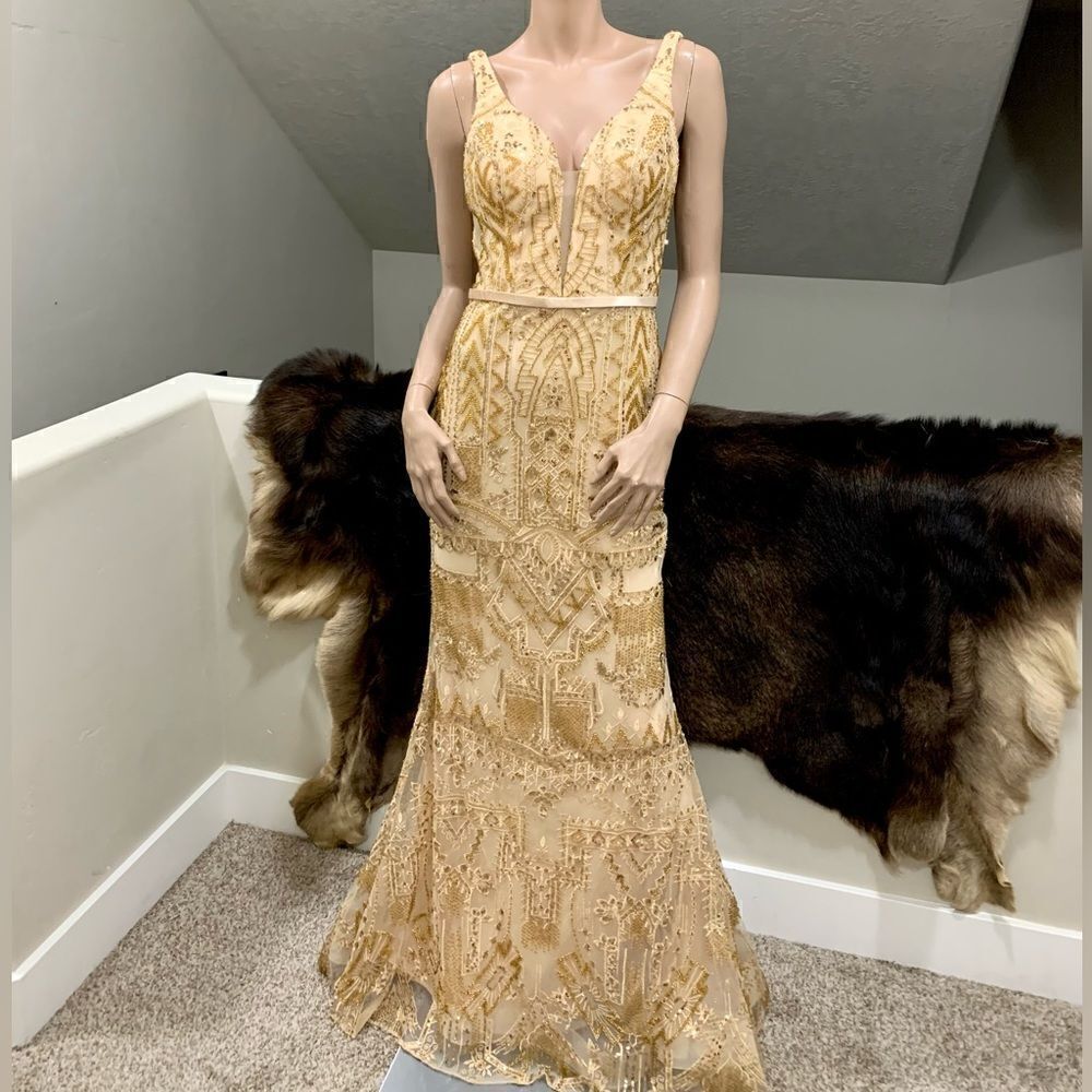 Custom Heavily Jeweled Dream Gown/All-over Beads and Sequins